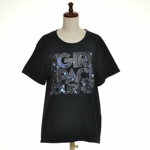 ◇487101 X-girl エックスガール 半袖Tシャツ SPACE JOURNEY サイズF レディース ブラック