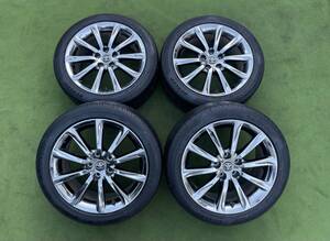 ◆希少トヨタ130マークX RDS後期純正◆ 18x8J+45/PCD:114.3/5穴◆4本.DUNLOP.235/45R18.2022年製.バリ山.クラウン/アルファード/カムリ等に