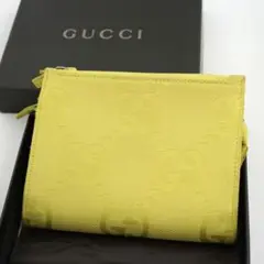 ✨未使用展示品　箱付き✨GUCCI ミニ財布　イエロー　GG キャンバス　即完売