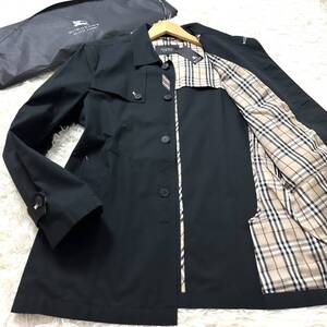 絶版極美品BURBERRY BLACKLABELナポレオンコート マリンPコート XL.LL~L 黒ノバチェック柄 ジャケット ブラレ バーバリーブラックレーベル