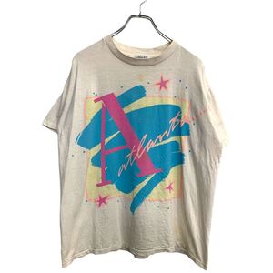 ALLEN 半袖 プリント Tシャツ Lサイズくらい シングルステッチ ホワイト 古着卸 アメリカ仕入 t2409-3256