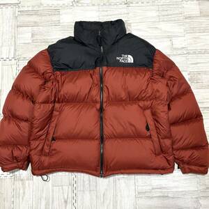 希少XLサイズ 美品 THE NORTH FACE ノースフェイス ダウンジャケット 1996 レトロヌプシ ブラック ボルドー 刺繍ロゴ