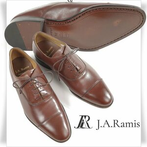 未使用1円～★定価2.8万 J.A.Ramis ジェイ― エー ラミス スペイン発ブランド牛革レザービジネスシューズ 25.5cm ストレートチップ◆8504◆