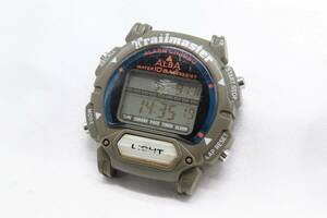 【W144-62】動作品 電池交換済 SEIKO ALBA Trailmaster セイコー アルバ トレイルマスターデジタル 腕時計 フェイスのみ W620-4080 メンズ