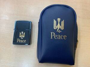 A◎Peace ピース ZIPPO ブルーチタン オイルライター/レザーケース セット