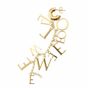 【ロエベ】Loewe　レタリング ロゴ チェーン チャーム AG925 ピアス アクセサリー ゴールド 【中古】【正規品保証】208519