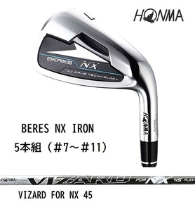 左用（画像は右用） 新品 本間ゴルフ BERES NX IRON 5本組( #7-#11) VIZARD FOR NX 45 R　シャフト ホンマ ベレス NX アイアン