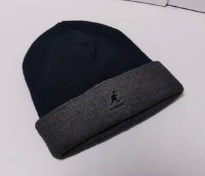 2022 KANGOL カンゴール ニットキャップ『2トーン リブニットキャップ』CHARCOAL×GRAY フリーサイズ 2WAY※未試着品/未使用品/商品タグ付