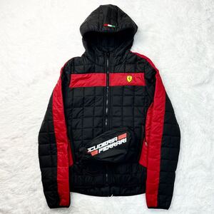 【幻の逸品】 FERRARI OFFICIAL LICENSED PRODUCT フェラーリ キルティング 中綿 ナイロン ブルゾン ジャケット アウター レディース M