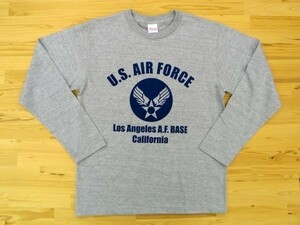 U.S. AIR FORCE 杢グレー 5.6oz 長袖Tシャツ 紺 M ミリタリー エアフォース アメリカ空軍