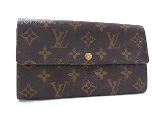 1円 LOUIS VUITTON ルイヴィトン M61725 モノグラム ポシェット ポルトモネクレディ 二つ折り 長財布 ウォレット ブラウン系 GA0751