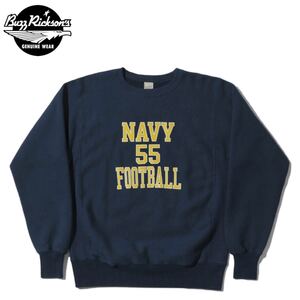 BUZZ RICKSON’S 128NAVY/SIZE XXL BR69140 HORIZONTAL KNITTING SWEAT SHIRTS “NAVY FOOTBALL” スウェット