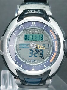 CASIO カシオ PROTREK プロトレック PRG-60J-1A スポーツギア デジタル ソーラー 腕時計 ブラック ラバーベルト ステンレス 動作確認済み