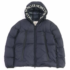 良品□MONCLER モンクレール 20-21AW MONTCLA フードロゴエンブロイダリー ロゴワッペン WZIP ダウンジャケット ネイビー 2 正規品