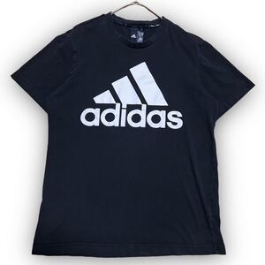 Y143★USA古着★adidas アディダス 半袖Tシャツ ベーシック ビックロゴドン 人気完売モデル Lサイズ相当 ブラック ユニセックス 万能