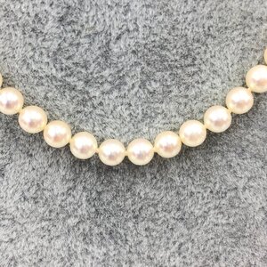 MIKIMOTO ミキモト パールネックレス K14WG刻印 25.1g パール幅6.5mm【CLAS3013】