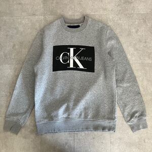 ●人気 Calvin Klein JEANS カルバンクライン ジーンズ ロゴプリント スウェット クルーネック/トレーナー/size(S)/グレー/メンズ