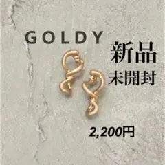 新品 GOLDY ゴールディ スクイズライン イヤリング ゴールド