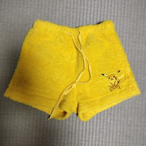 ポケモンショートパンツ モコモコパンツ ピカチュウSサイズ もこもこ 短パン ルームウェア