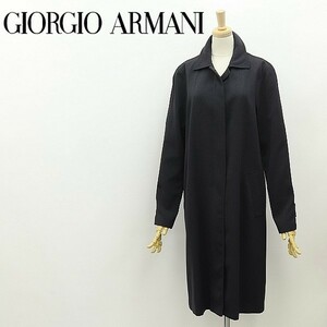 国内正規品◆GIORGIO ARMANI CLASSICO ジョルジオ アルマーニ クラシコ ステンカラー ロング コート チャコールグレー 38