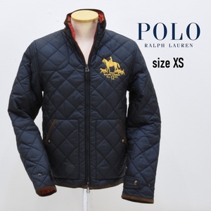 90年代 Polo by Raloh Lauren◇キルティング中綿リバーシブルジャケット◇サイズXS◇ネイビー/赤◇ポロラルフローレン