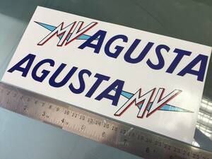 即納 MVアグスタ MV AGUSTA ロゴ カッティング ブルー 240mm x 52mm 2枚セット ステッカー 《送料無料》