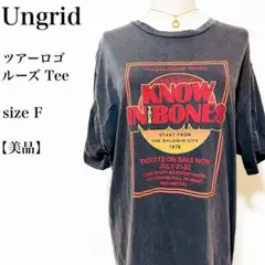 美品 アングリッド Ungrid F ツアーロゴ ルーズTee オーバーサイズ