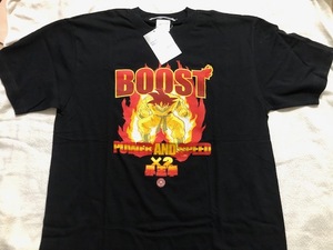 ドラゴンボール　界王拳　Tシャツ　Lサイズ　黒　ブラック　コスパ　BOOST　ブースト　悟空　新品　タグ付き　ファイヤー　火