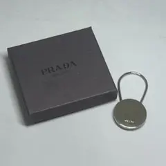 PRADA プラダ キーリング チャーム M717 メタル シルバー ラウンド