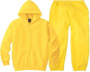 ☆00年スタイル.B系無地スタイル！Ls ジップアップパーカー・セットアップ（8.4オンス）COLOR：YELLOW.SIZE：M～2XL ≪即決商品≫☆