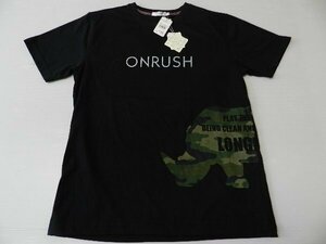 新品！■smack aspiration/スマック！【ブラック★ONRUSH/突撃！/動物：サイ 絵柄！■定価：1900円税別！】Tシャツ・ウエア！/Lサイズ