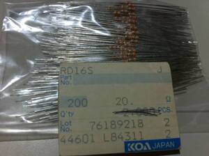 KOA RD16S 1/4w　20Ω J ±5％ 100本7袋 (7)