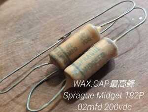 WAX.CAP極上の逸品！！ 40～50s sprague midget 182P.02mfd 200vdc 単品 NOS品 検索)gibson CORNELL-DUBILIER tiger bumble bee