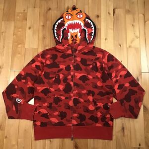 ダブル タイガー シャーク パーカー Mサイズ Double tiger shark full zip hoodie a bathing ape BAPE red camo エイプ ベイプ sa275