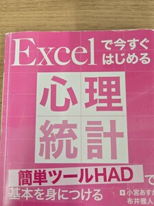 【初版】　Excelで今すぐはじめる心理統計 小宮あすか　2018【管理番号Ycp本411内】訳あり