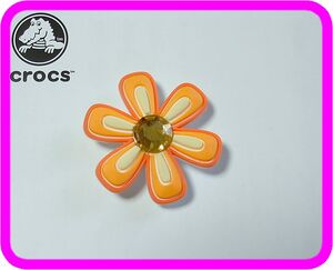 ☆新品！即決！日本未発売☆062 クロックス ジビッツ フラワー花 ラインストーン OR☆ハワイ HAWAII オレンジ☆