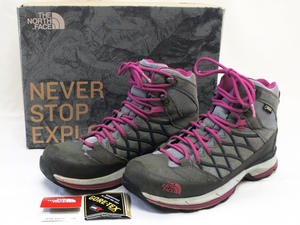 中古 THE NORTH FACE ノース・フェイス トレッキングシューズ WRECK MID GTX レックミッド ゴアテックス 24cm レディース 登山靴 NFW1426B