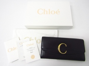 Chloe クロエ クロエC 2つ折り長財布 ブラック (小銭入れあり)♪SB4144