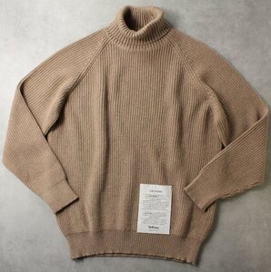 Ballantyne★新品15万円 バランタイン 名品復刻！エイジング可能なスコティッシュカシミア「RAW DIAMOND」タートルニット ベージュ 50 