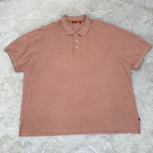 YT2278 IZOD アイゾッド ポロシャツ サイズ4XL/4TG/4XG コーラルピンク 半袖 サイドスリット 大きいサイズ 胸ポケット ゴルフ ロゴ刺繍 