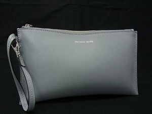 ■美品■ MICHAEL KORS マイケルコース レザー クラッチバッグ セカンドバッグ ポーチ メンズ レディース ライトブルー系 DF7954