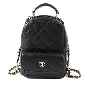 未使用品◎CHANEL シャネル AP3753 ランダムシリアル マトラッセキャビアスキン リュック／バックパック ブラック ゴールド金具 箱・袋付