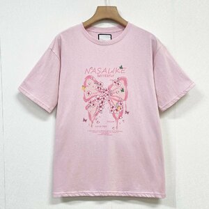 一枚限定ヨーロッパ製※定価2万◆ブルガリア発※RISELIN 半袖Tシャツ 通気 快適 吸汗 可愛い 花柄 蝶 トップス スウェット キレイめ 夏 L