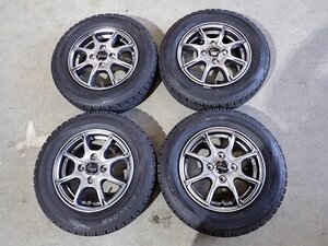 YS14301【送料無料145/80R13】モコ MRワゴン タント スペーシア N-BOX 中古スタッドレス ▼13×4J 100/4H ET40▼1円スタート