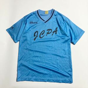 JCPA ☆ TOKYO Jr. F.C サッカーユニフォーム ゲームシャツ Tシャツ 9番 ライトブルー メンズ M相当 サッカー フットサル 古着■SAP130