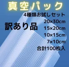 訳あり真空パック袋 食品保存袋 フードシーラー 汎用 お試し4種セット