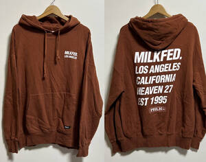 ★MILKFED ミルクフェド LOS ANGELES プルオーバー パーカー スウェット F 茶色 ブラウン バックプリント ロサンゼルス ビッグシルエット