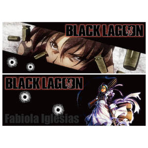 パチスロ ブラックラグーン BLACK LAGOON F 横ロング 2枚組 レヴィ ファビオラ 自動車用強力マグネット(UV・防水加工)