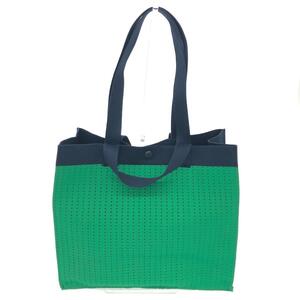 ◆Adam et Rope` アダムエロペ 2WAYバッグ◆ ネイビー/グリーン ジャガード レディース 多機能 bag 鞄