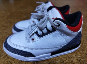 NIKE JORDAN 3 RETRO SE-T (PS) 中古 ”FIRE RED DENIM” 17.5cm US 11.5c ナイキ ジョーダン スリー カタカナ 2020 DB4168-100 黒タグ 